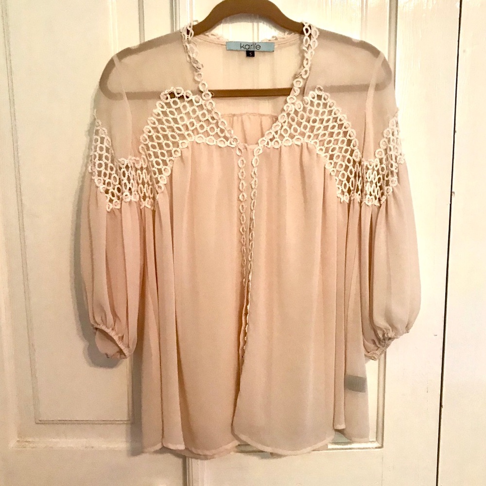 Cream/Blush Karlie Top from Anthropologie